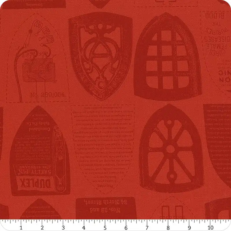 High Quality Press On Red Iron Plates Yardage | SKU# C15257-RED