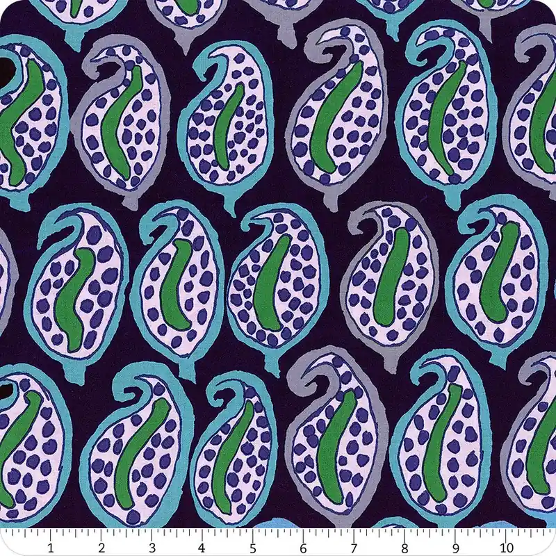 Affordable Kaffe Fassett Collective Black Pasha Paisley Yardage | SKU# PWBM096-BLACK
