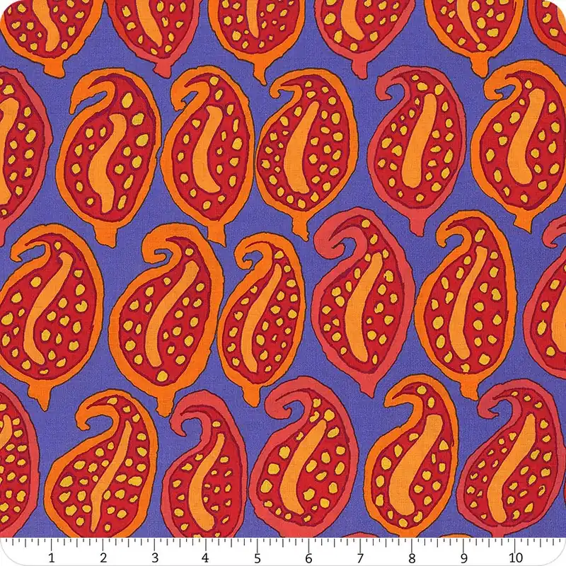 Kaffe Fassett Collective Blue Pasha Paisley Yardage | SKU# PWBM096-BLUE Express Delivery