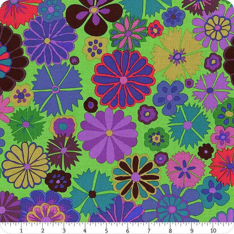 Special Offer Kaffe Fassett Collective Blue Folk Flower Yardage | SKU# PWGP204-BLUE