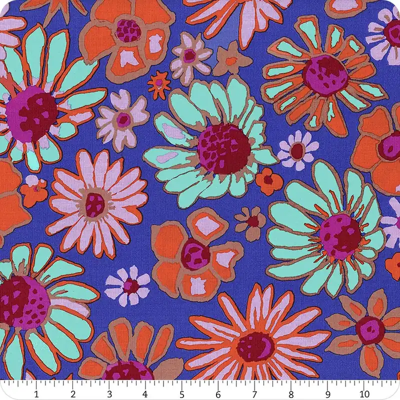 Free Delivery Kaffe Fassett Collective Cobalt Bloomers Yardage | SKU# PWBM093-COBALT