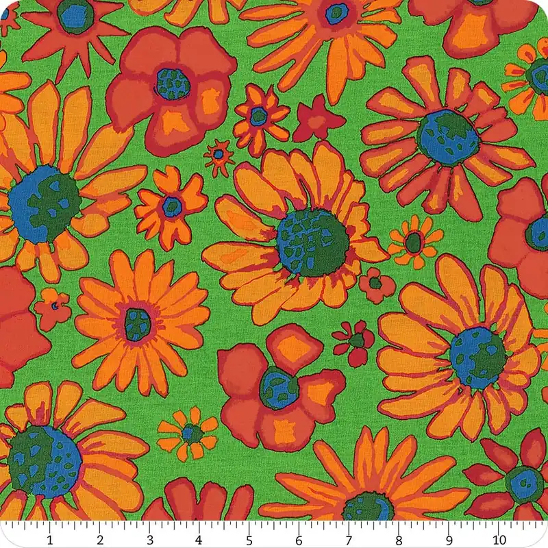 Modern Kaffe Fassett Collective Green Bloomers Yardage | SKU# PWBM093-GREEN
