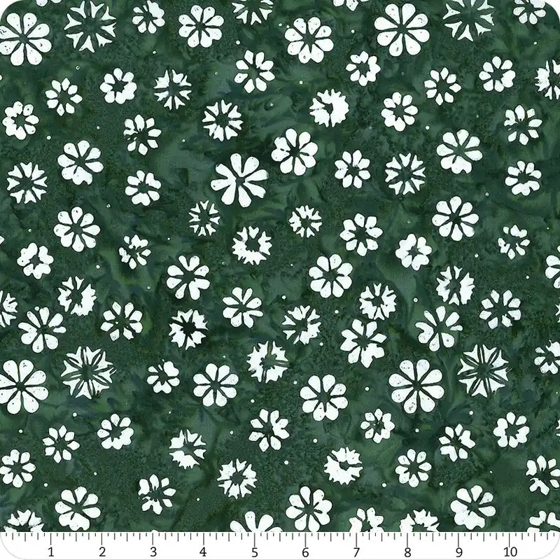 At Dusk Batiks Smokey Teal Mixed Flowers Yardage | SKU# 83124-68 Factory Price