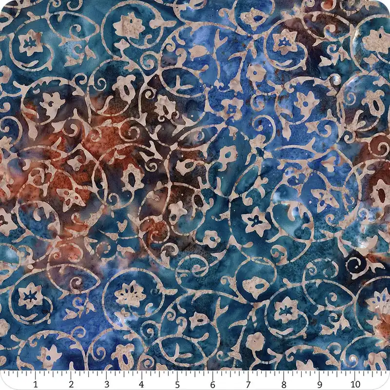 At Dusk Batiks Hickory Plum Floral Vines Yardage | SKU# 83122-88 Free Shipping