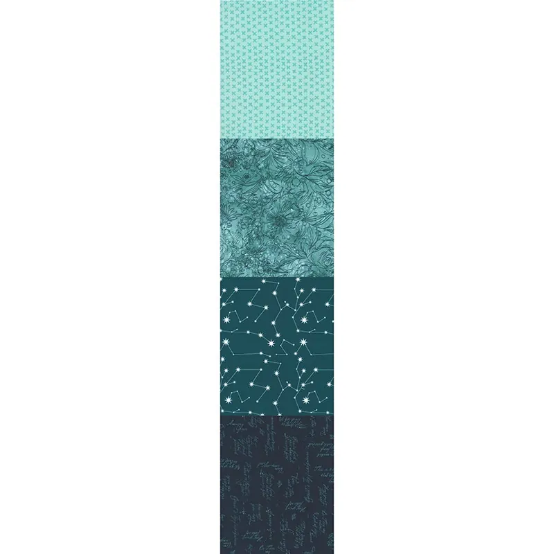 Celebrating 50 Years of Moda Prussian Blue Four in One Blender Print Yardage | SKU# 33800-15 Best Seller