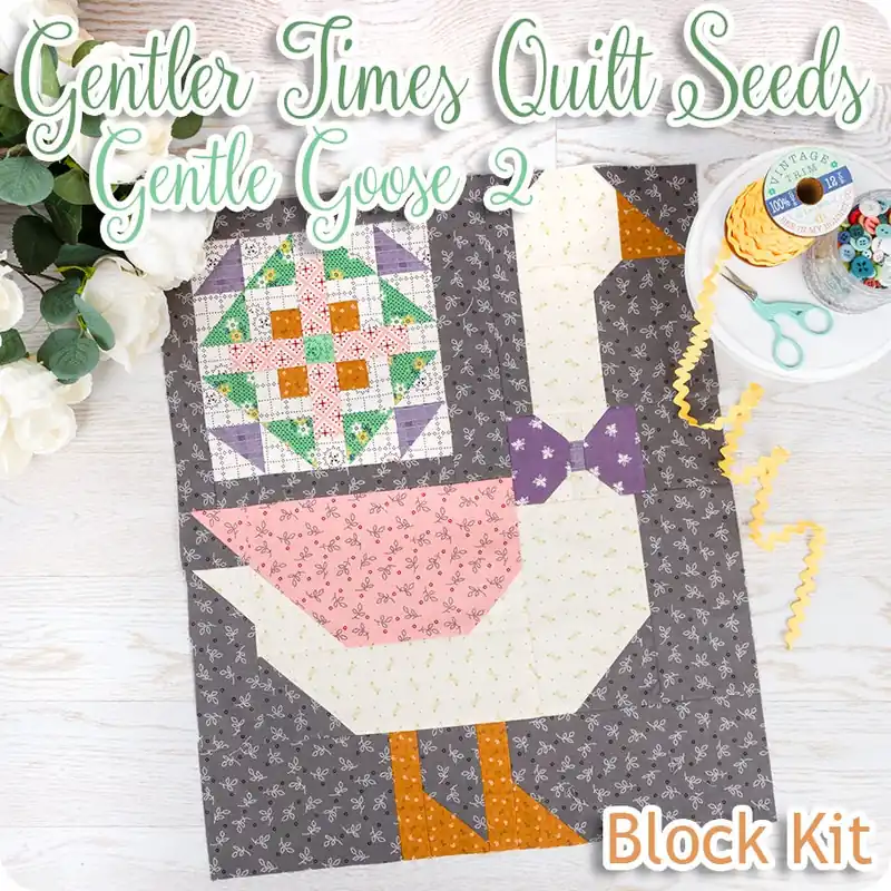 Fan Favorite Gentler Times Quilt Seeds Gentle Goose 2 Block Kit | Featuring Gentler Times by Lori Holt