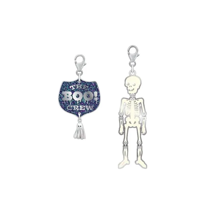 Set of Two Boo Badge & Skeleton Sew Cute Zipper Charms | Cathe Holden for Moda #CH179 Instant Buy