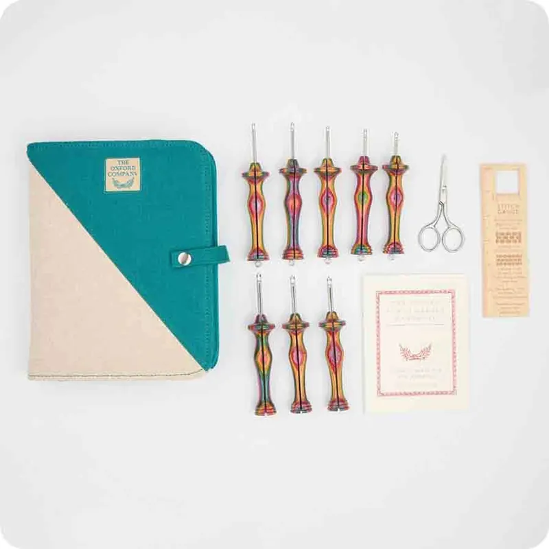 Luxury Set of 8 Oxford Punch Needle Complete Set Symfonie Wood | The Oxford Company #OX-10053
