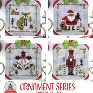 Woodland Christmas Ornament Series Parts 9-12 Cross Stitch Pattern | Tiny Modernist Weekend Sale