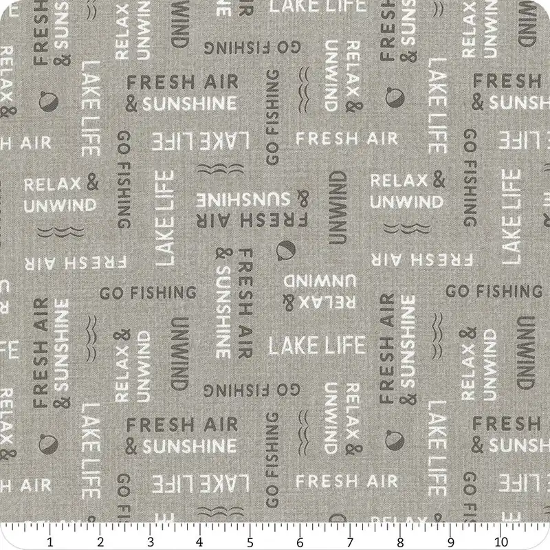 Worldwide Shipping Lake Retreat Gray Word Toss Yardage | SKU# 59036-919