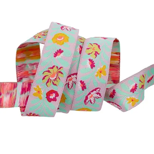 Wholesale Tula Pink Untamed Lunar Flowerfield 0.87" x 3 Yard Ribbon | Renaissance Ribbons #TK-124-22MM-COL02
