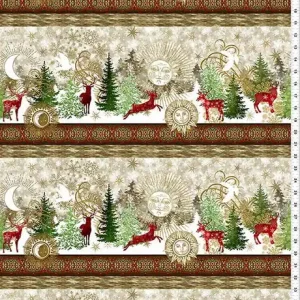 Winter Solstice II Multi Border Metallic Yardage | SKU# 2WS-1M Fast Shipping