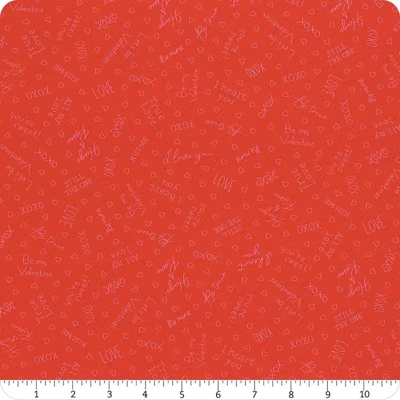 Latest I Heart You Red Love Phrases Yardage | SKU# MAS10765-R