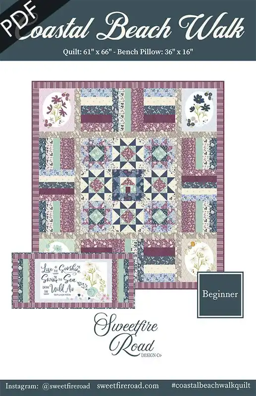 Fast Shipping Coastal Beach Walk Downloadable PDF Quilt Pattern | Sweetfire Road