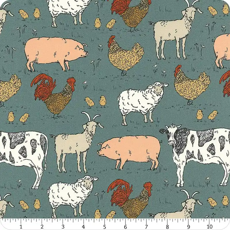 Best Seller Farmstead Overalls Animal Farm Yardage | SKU# 20903-15