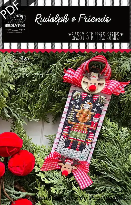 Fast Shipping Rudolph & Friends Downloadable PDF Cross Stitch Pattern | Stitching with the Housewives Sassy Strippers Series
