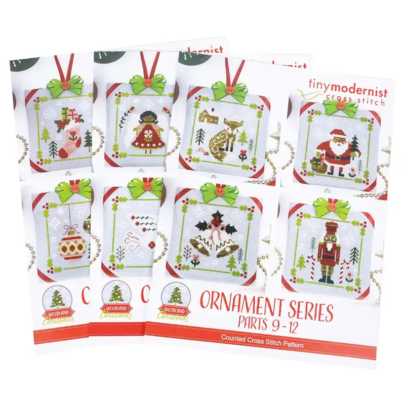 Woodland Christmas Ornament Series Cross Stitch Pattern Set | Tiny Modernist Holiday Sale