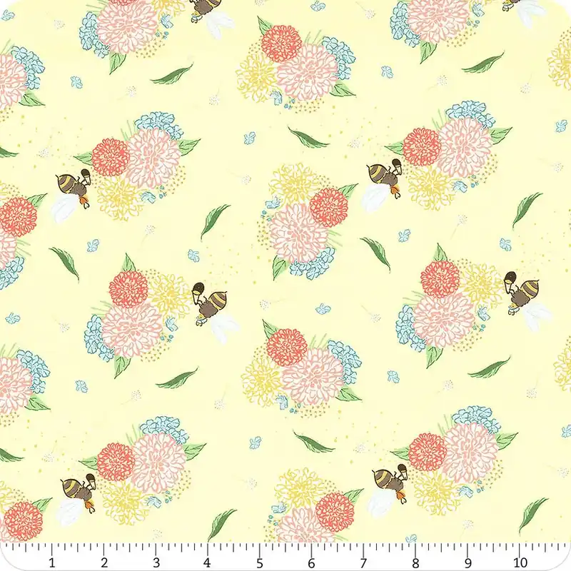 Trending Quilting Bees Light Yellow Bee Errands Yardage | SKU# 37230201-04