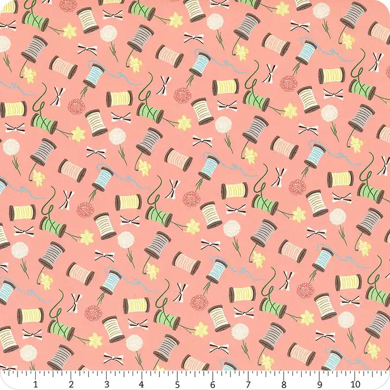 Reduced Price Quilting Bees Pink Spools of Love Yardage | SKU# 37230211-02