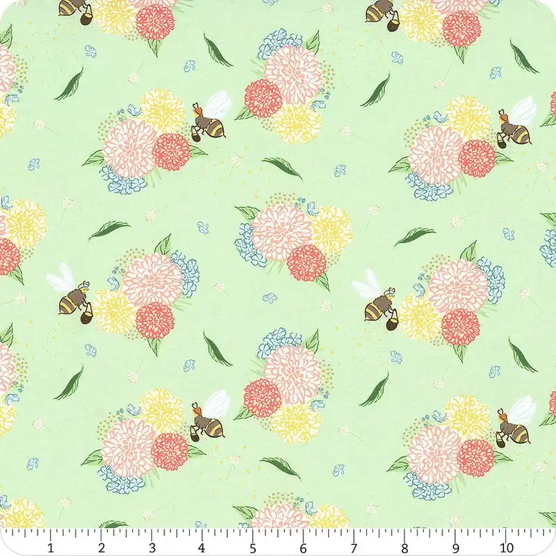Quilting Bees Light Green Bee Errands Yardage | SKU# 37230201-03 Price Cut