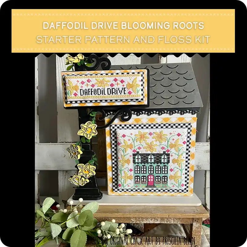 Daffodil Drive Blooming Roots Starter Pattern and Floss Kit | Stitching with the Housewives Fan Favorite