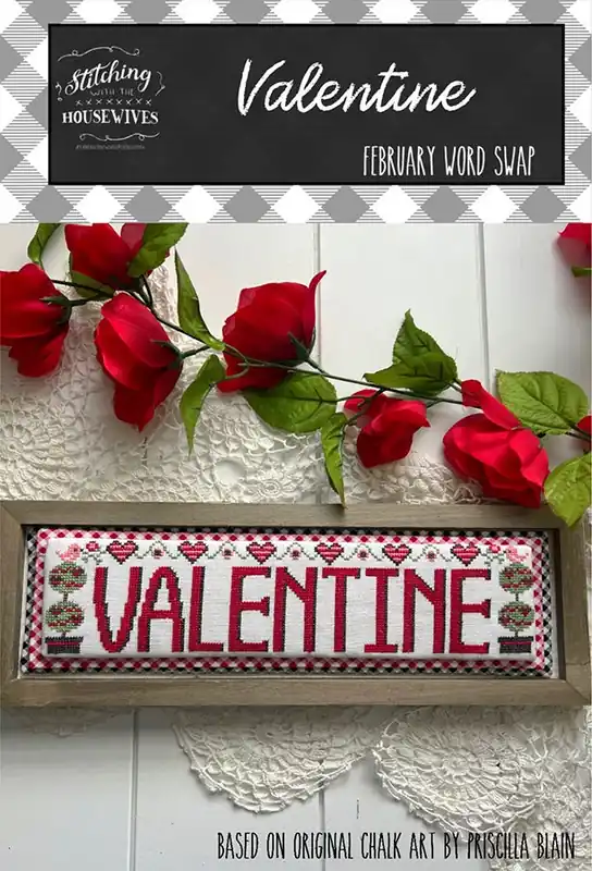 Authentic Valentine February Word Swap Cross Stitch Pattern | Stitching with the Housewives