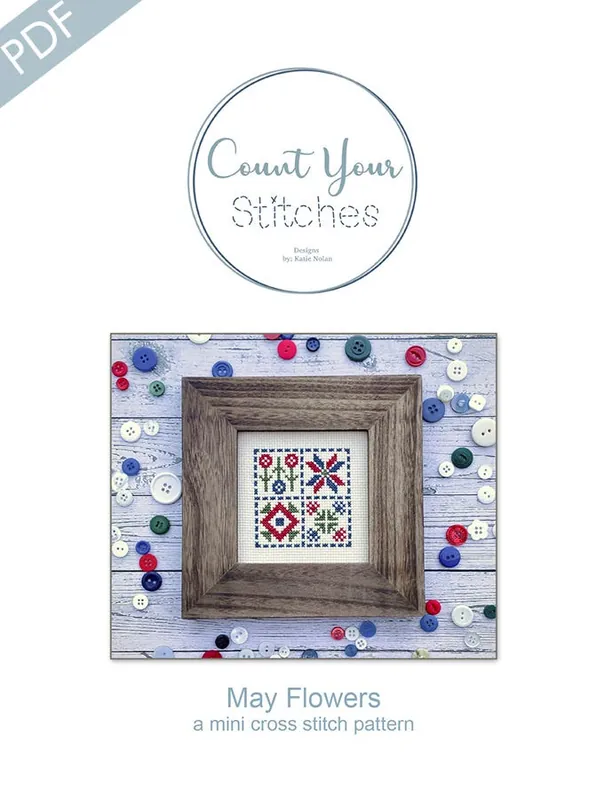 May Flowers Mini Downloadable PDF Cross Stitch Pattern | Count Your Stitches Designs Seasonal Sale