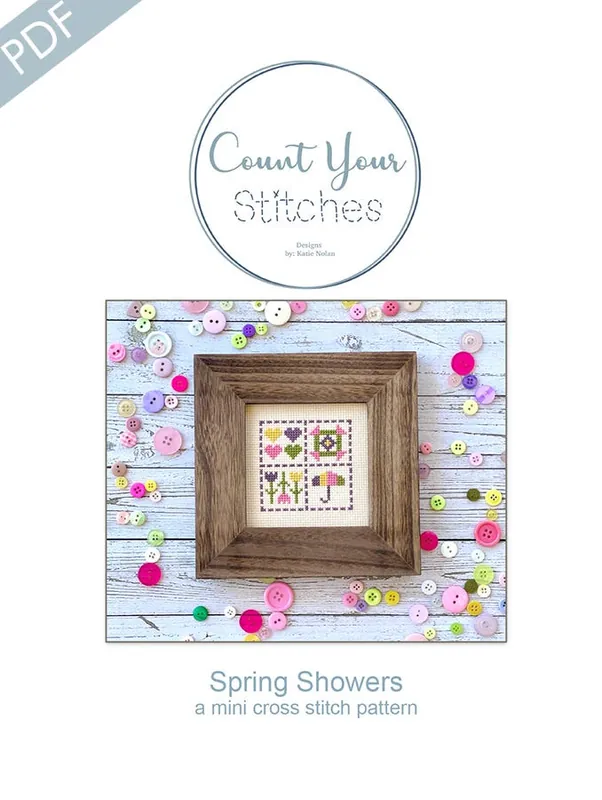Place Order Spring Showers Mini Downloadable PDF Cross Stitch Pattern | Count Your Stitches Designs