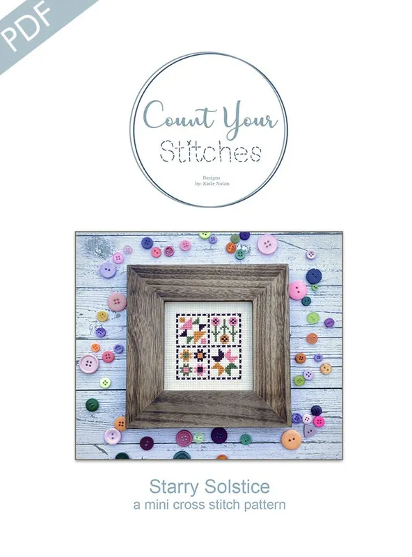 Starry Solstice Mini Downloadable PDF Cross Stitch Pattern | Count Your Stitches Designs Authentic