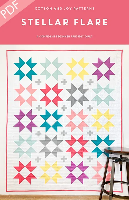 Stellar Flare Downloadable PDF Quilt Pattern | Cotton and Joy High Quality