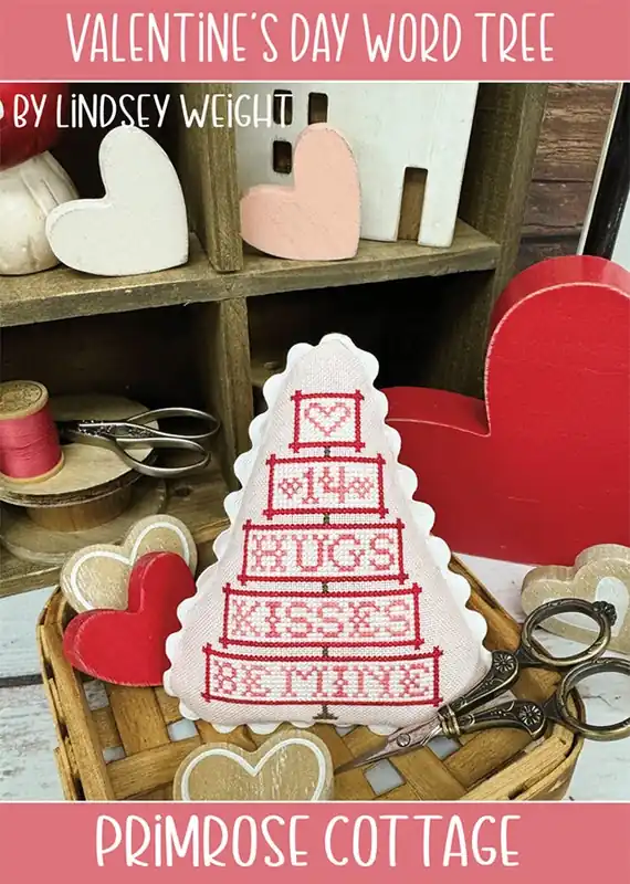 Mega Sale Valentine's Day Word Tree Cross Stitch Pattern | Primrose Cottage Stitches