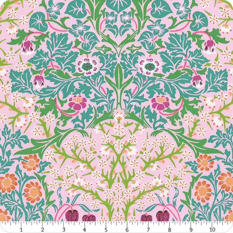 Kaffe Fassett x Morris & Co. Pink Blackthorn Yardage | SKU# PWKW002-PINK Limited Edition