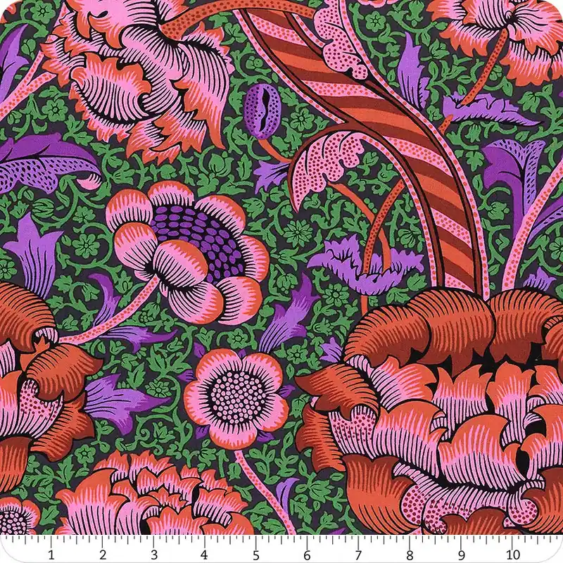 Best Price Kaffe Fassett x Morris & Co. Red Wandle Yardage | SKU# PWKW012-RED