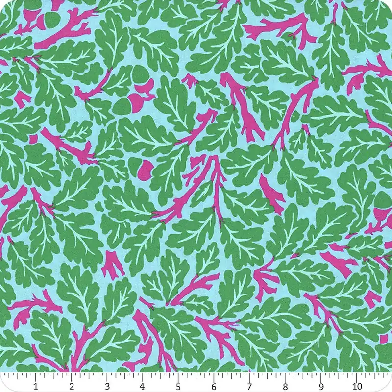 Kaffe Fassett x Morris & Co. Turquoise Oak Yardage | SKU# PWKW003-TURQUOISE Hot Deal