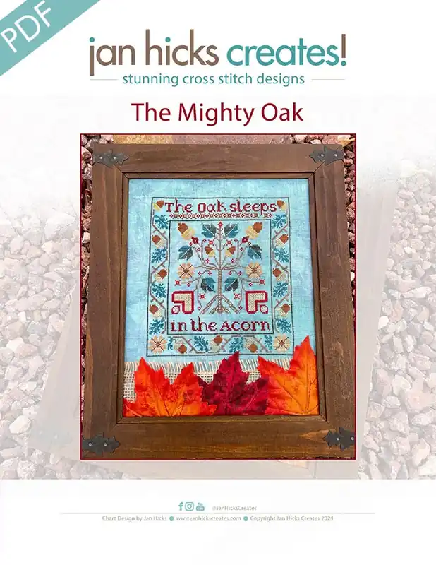 Instant Buy The Mighty Oak Downloadable PDF Cross Stitch Pattern | Jan Hicks Creates!