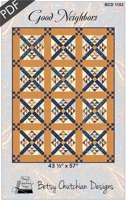 Bargain Good Neighbors Downloadable PDF Quilt Pattern | Betsy Chutchian Designs