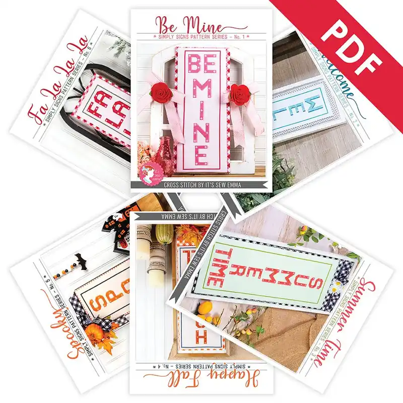 Simply Signs Downloadable PDF Cross Stitch Pattern Set | It's Sew Emma Premium