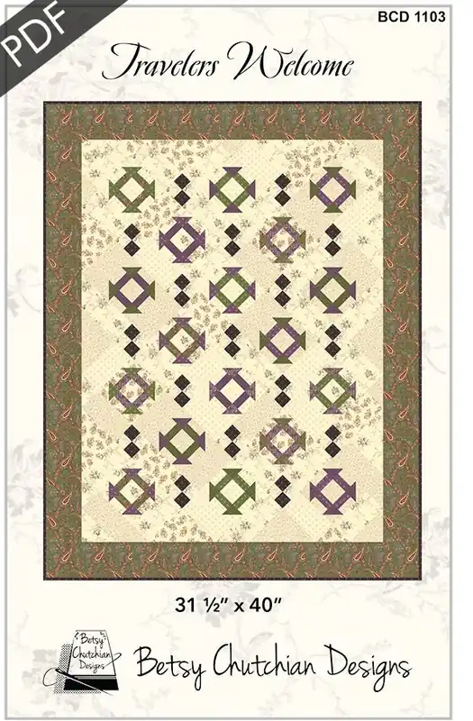 Travelers Welcome Downloadable PDF Quilt Pattern | Betsy Chutchian Designs Direct From Factory