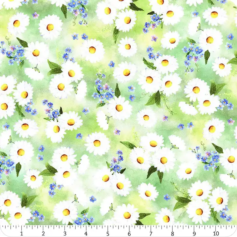 Flower Shoppe Leaf Daisy Digitally Printed Yardage | SKU# W5481-178 Budget