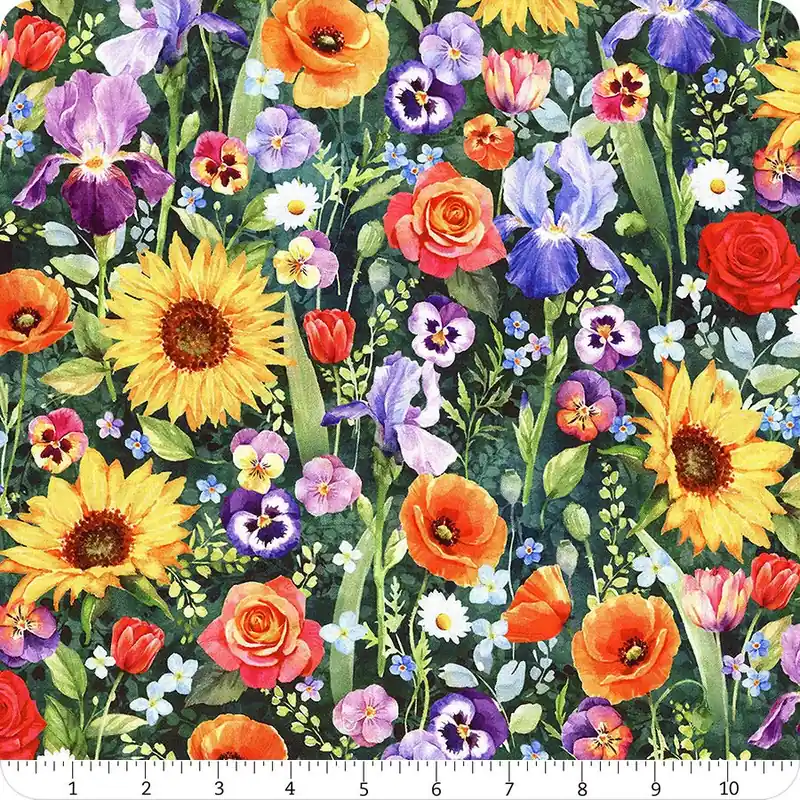 Bargain Flower Shoppe Emerald Spring Digitally Printed Yardage | SKU# W5475-31