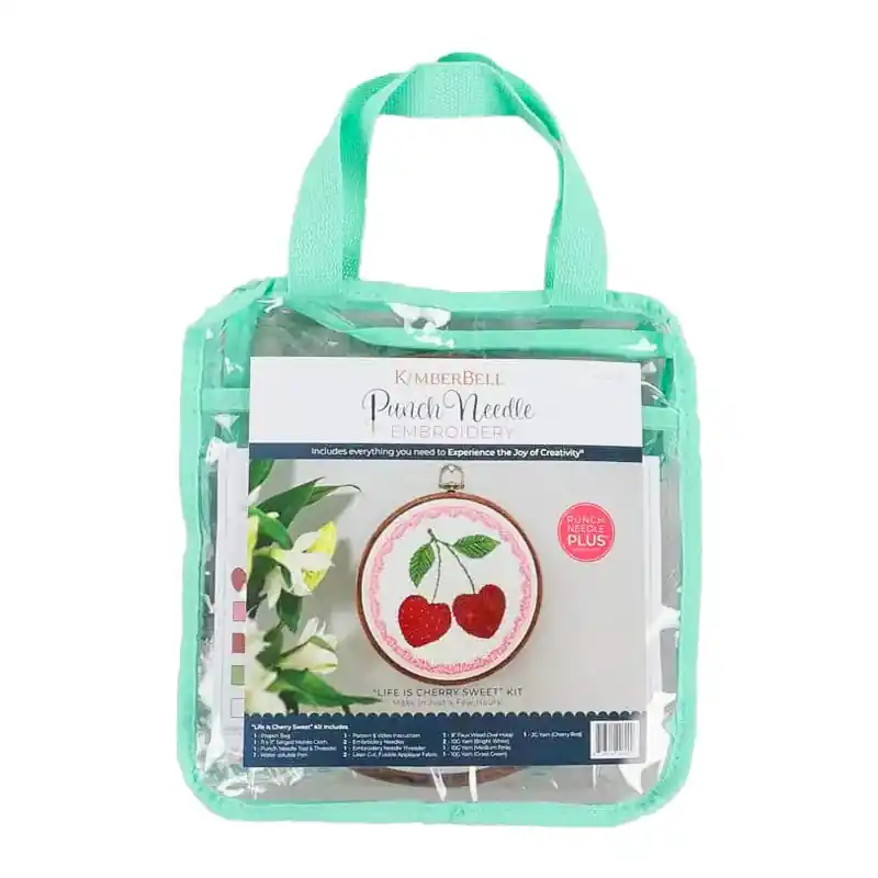 Big Sale Life is Cherry Sweet Punch Needle Plus Embroidery Kit | Kimberbell #KPNK1009