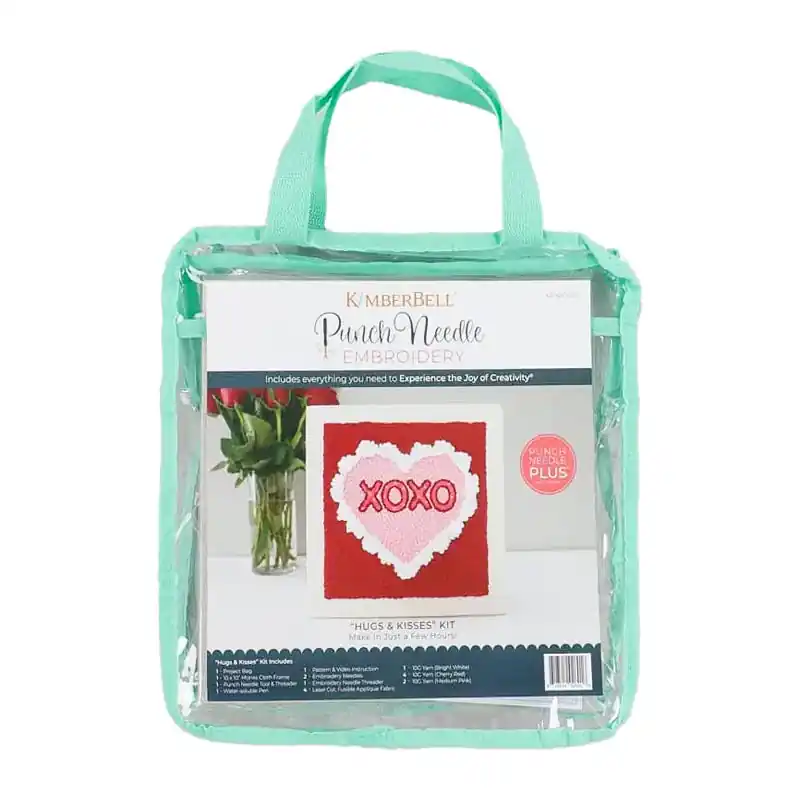 Brand New Hugs and Kisses Punch Needle Plus Embroidery Kit | Kimberbell #KPNK1010