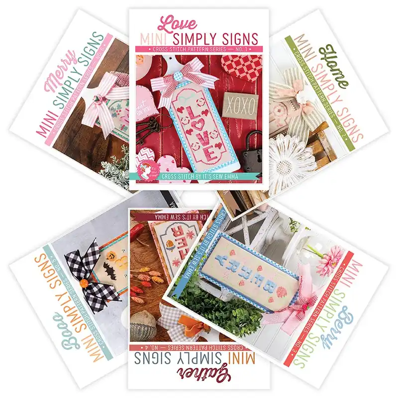 Genuine Mini Simply Signs Cross Stitch Pattern Set | It's Sew Emma