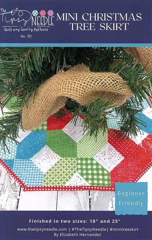 Mini Christmas Tree Skirt Quilt Pattern | The Tipsy Needle #TTN-110 Fresh Stock