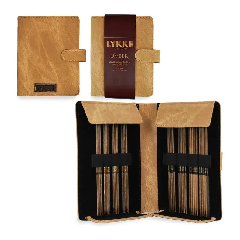 Professional Grade UMBER 6" Double Pointed Knitting Needle Set | LYKKE #K-LYKKE-UM-6DPSM-SET