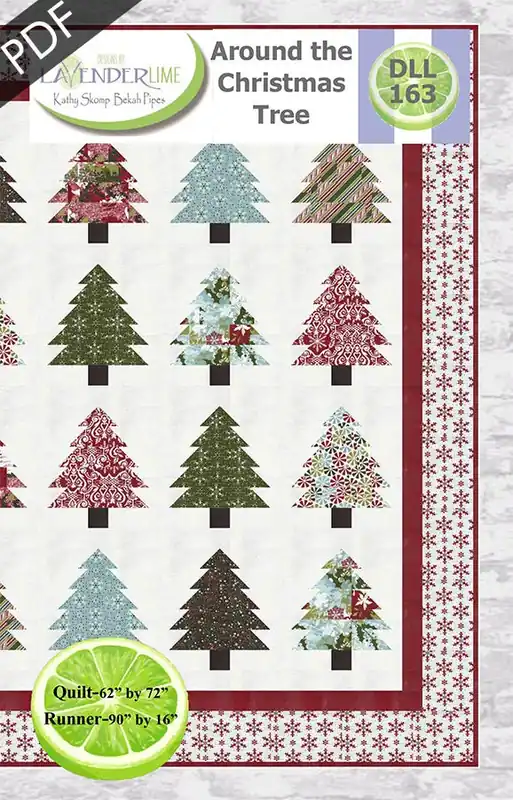 Latest Around the Christmas Tree Downloadable PDF Quilt Pattern | Designs by Lavender Lime