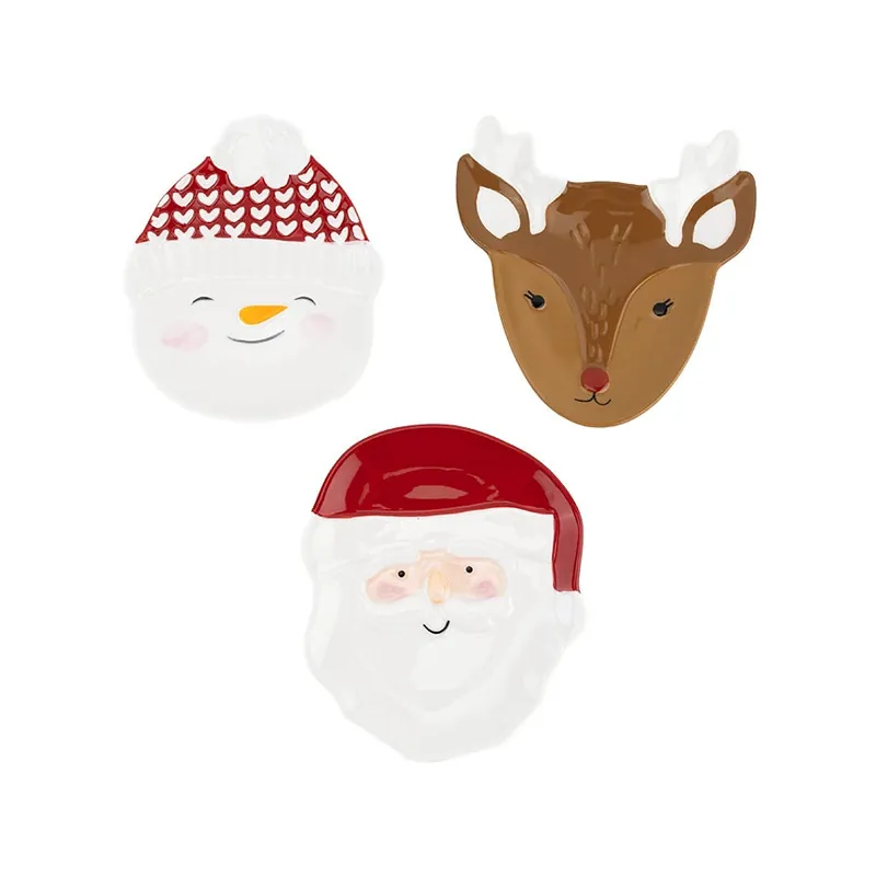 Deal Set of Three Holiday Friends Appetizer Plates