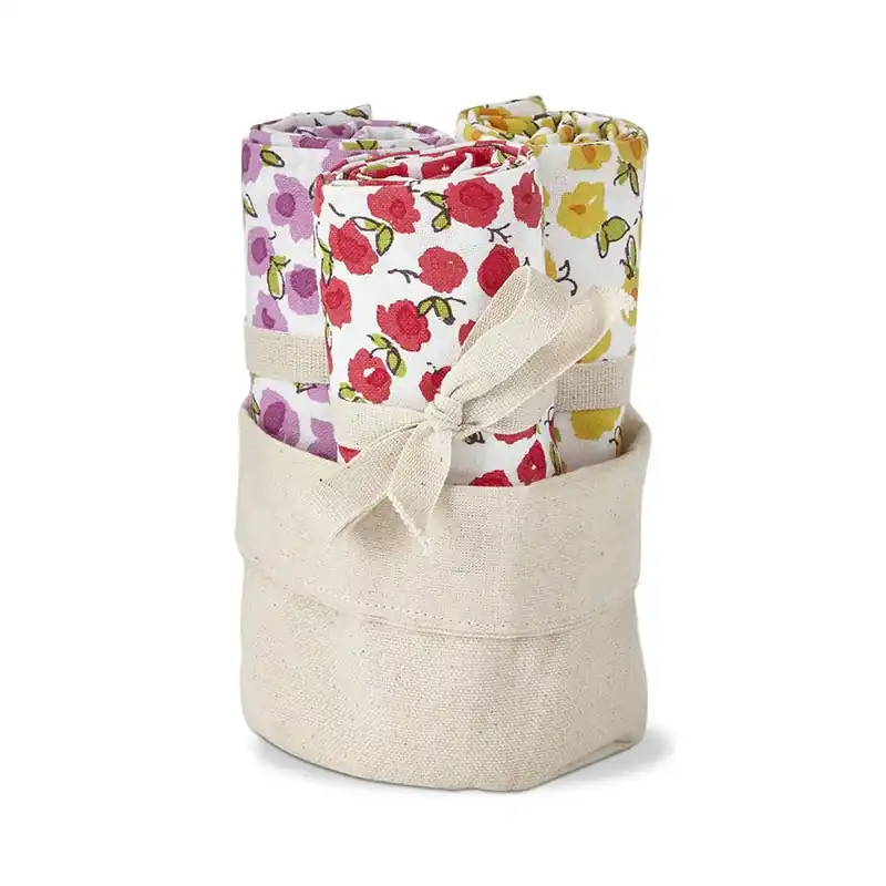 Flash Sale Set of Three Spring Bud Dishtowels