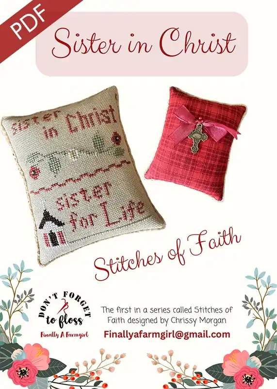 Viral Sister in Christ Stitches of Faith Downloadable PDF Cross Stitch Pattern | Finally A Farmgirl