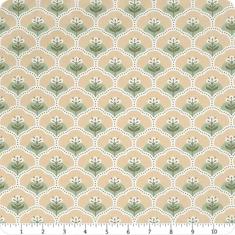 Special Offer Vintage Charm Tan Rosie Organic Cotton Yardage | SKU# 227684-X
